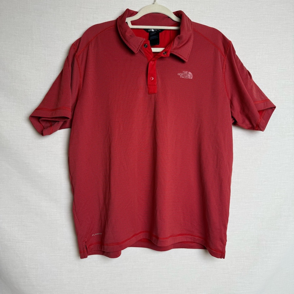 The North Face FlashDry Men’s Red Stripe Performance Polo Shirt Size XL